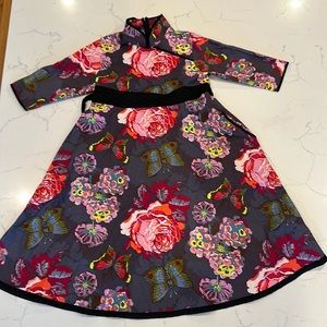 Girls 3/4 sleeve Chinese style dress